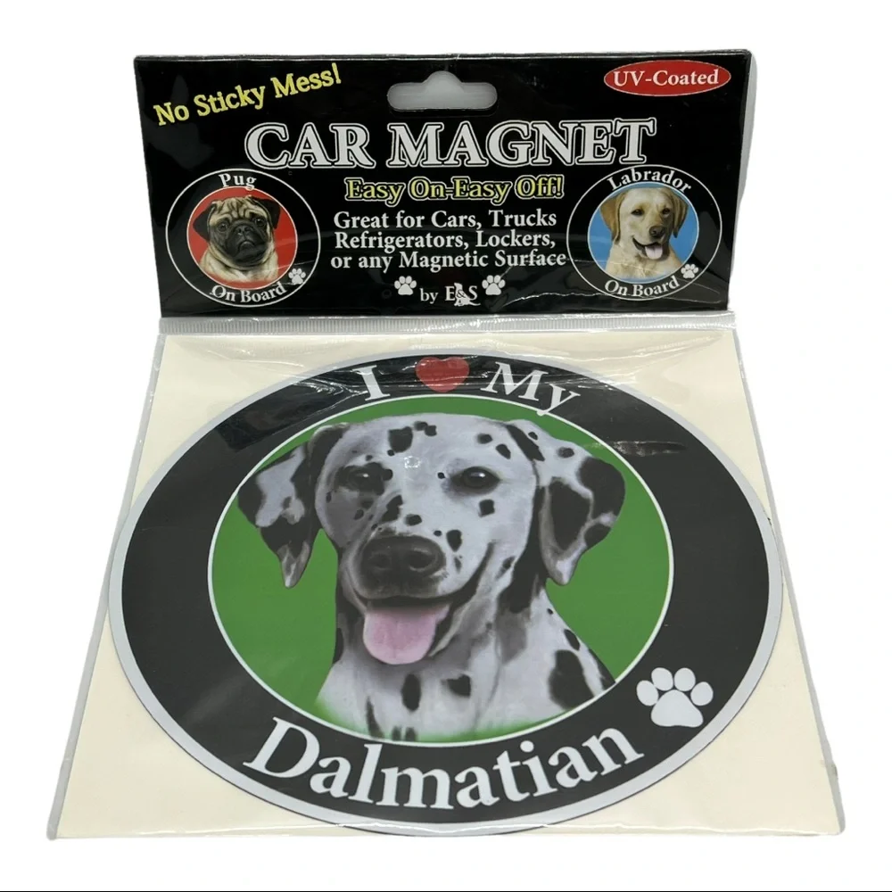 I Love My (Dog) Car or Fridge Circular Magnet - New ~ Great Gift
